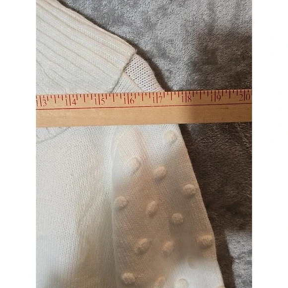 Willow Glenn Women's Cream Textured Cowl Neck Long Sleeve Sweater Dress XL - Picture 10 of 13